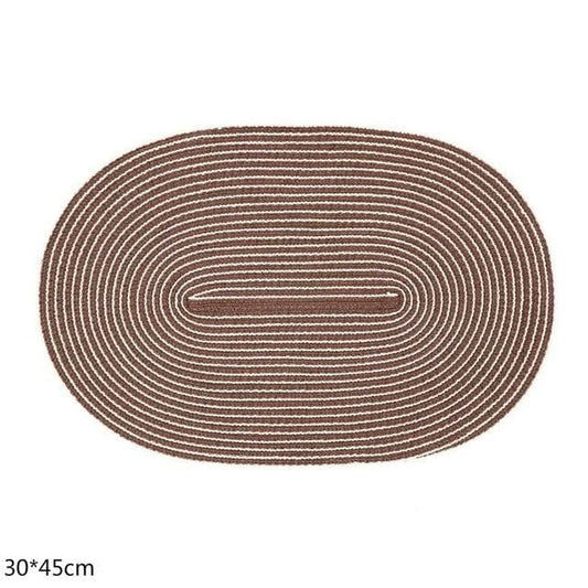 Set De Table Ovale Tissé Marron