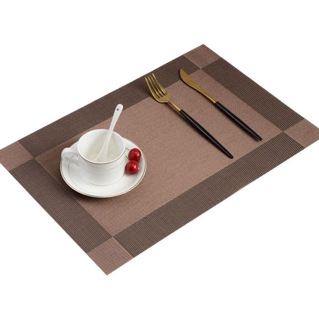 Set De Table Plastique Rectangulaire Doré Marron Orange