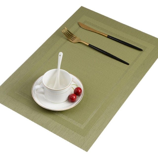 Set De Table Plastique Rectangulaire Doré Verdâtre