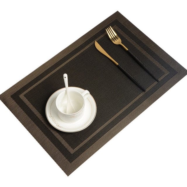 Set De Table Plastique Rectangulaire Marron Noir