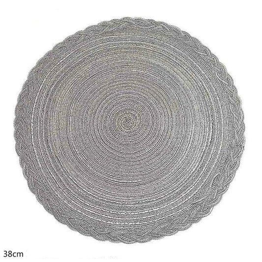 Set De Table Rond Tissé Gris