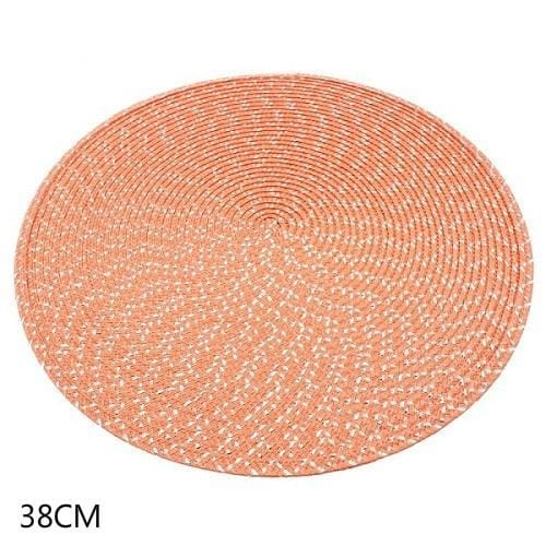 Set De Table Rond Tissé Orange