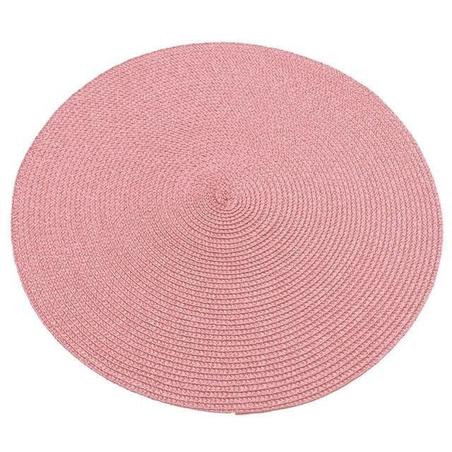 Set De Table Rond Tissé Rose Clair