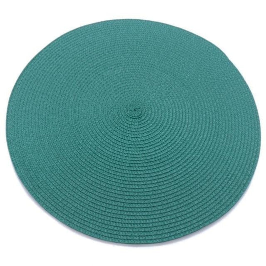 Set De Table Rond Tissé Turquoise Foncé