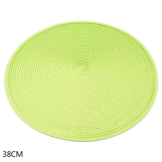 Set De Table Rond Tissé Vert Clair