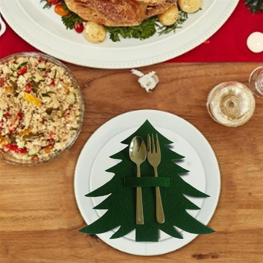 Set De Table Sapin De Noel Vert Pour Couverts De Table