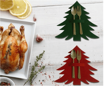 Set De Table Sapin De Noel Vert Pour Couverts De Table