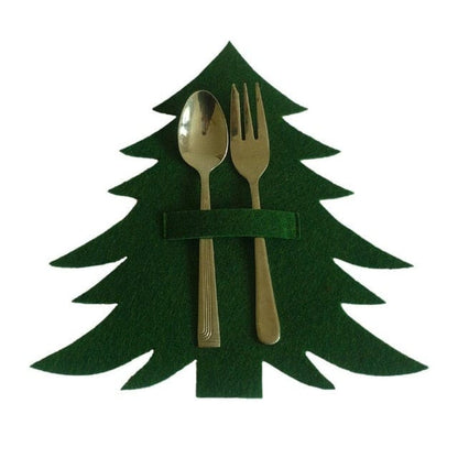 Set De Table Sapin De Noel Vert Pour Couverts De Table