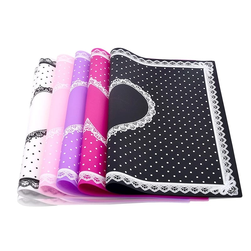 Tapis De Table Avec Design De Coeur Blanc En Silicone Plastique Style Dentelle