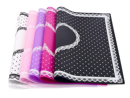 Tapis De Table Avec Design De Coeur Blanc En Silicone Plastique Style Dentelle