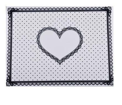 Tapis De Table Avec Design De Coeur Blanc En Silicone Plastique Style Dentelle