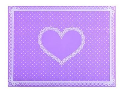 Tapis De Table Avec Design De Coeur Rose Violet En Silicone Plastique Dentelle